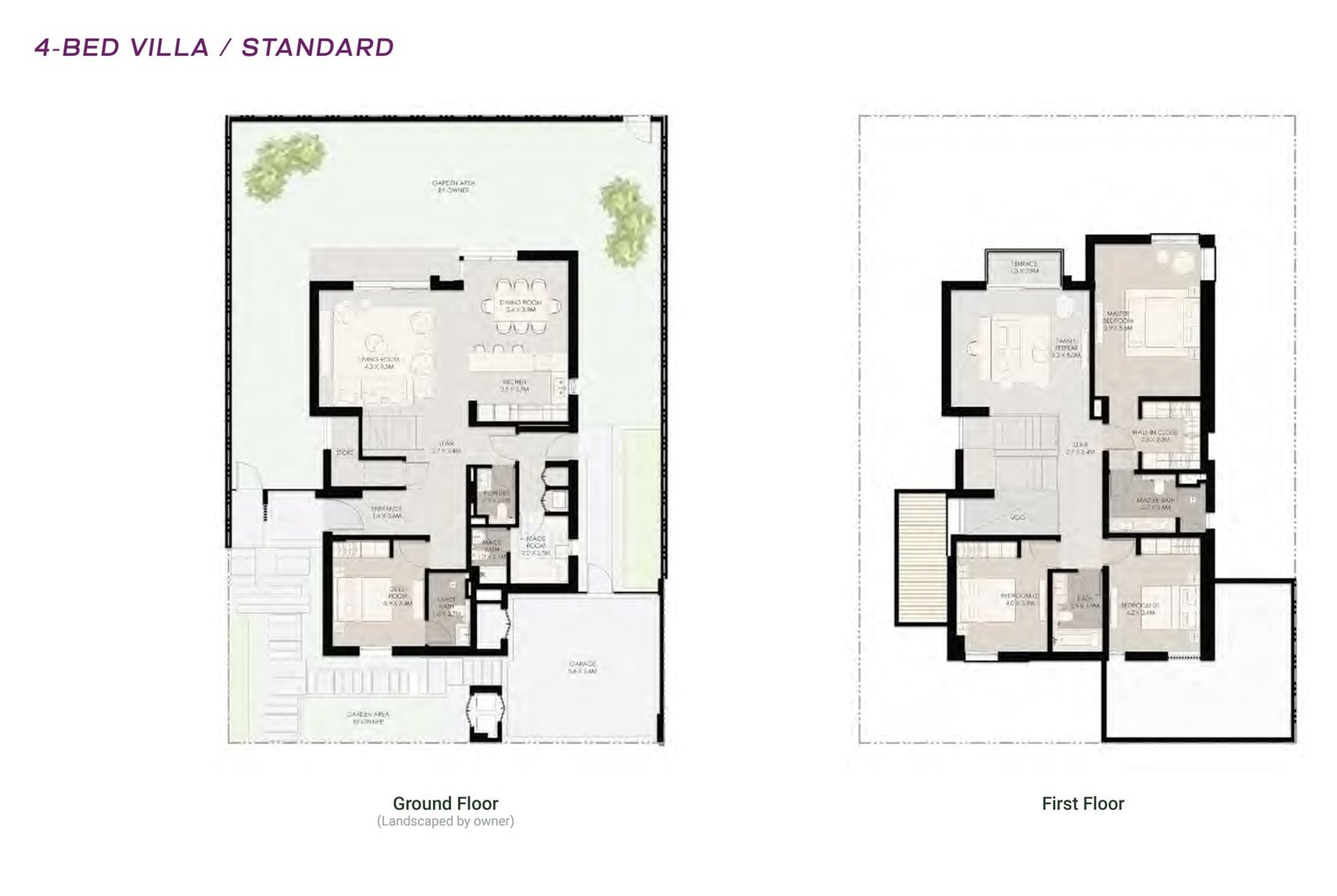 4 Bedrooms + Maid floor plan
