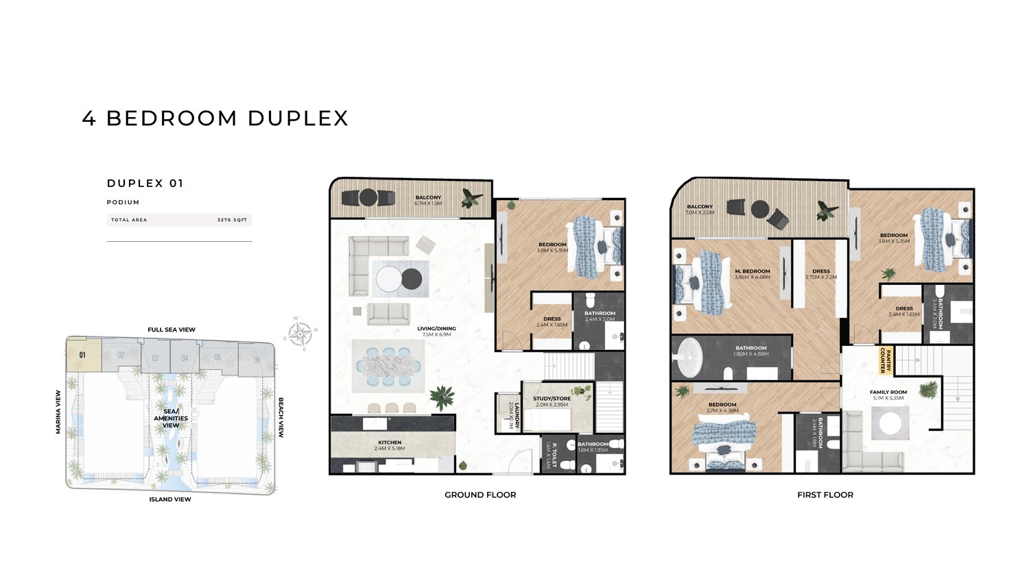 4 Bedrooms + Study floor plan