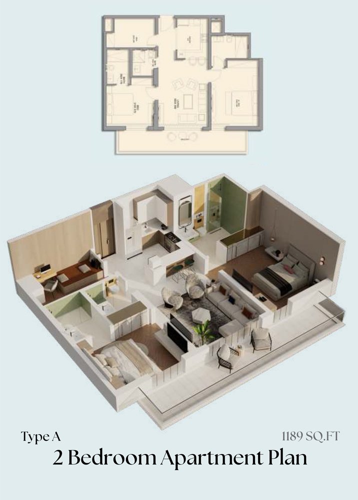 2 Bedroom floor plan