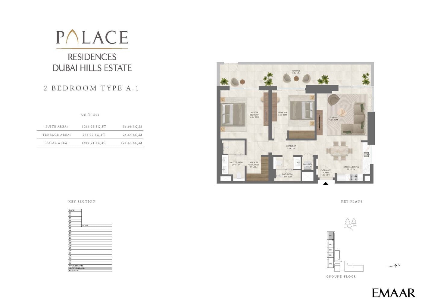 2 Bedrooms floor plan