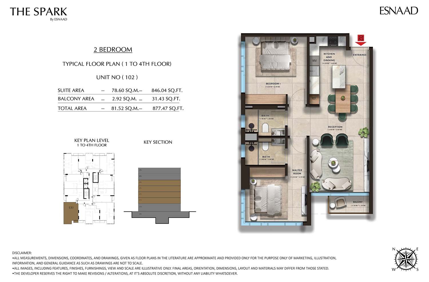 2 Bedrooms floor plan