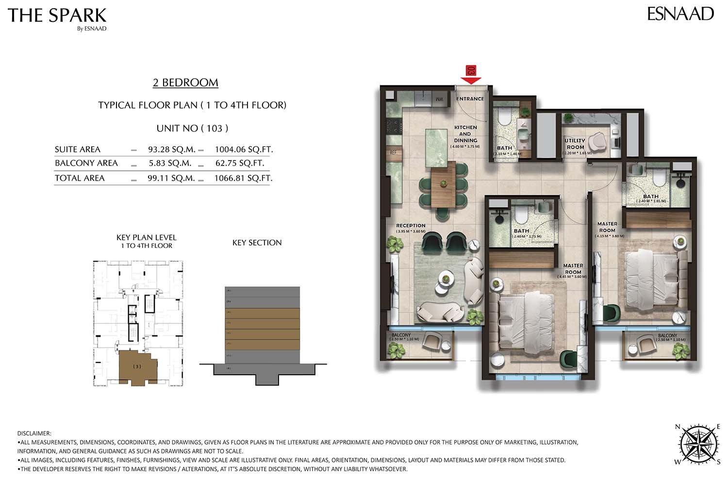 2 Bedrooms floor plan