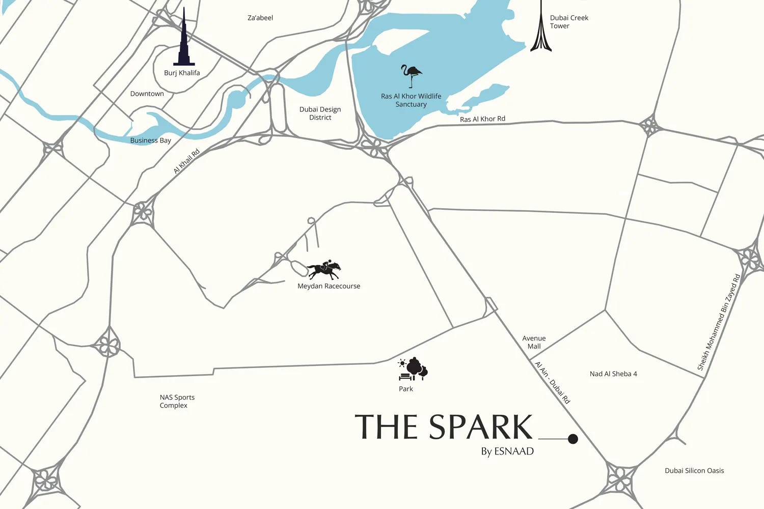 The Spark by ESNAAD location map