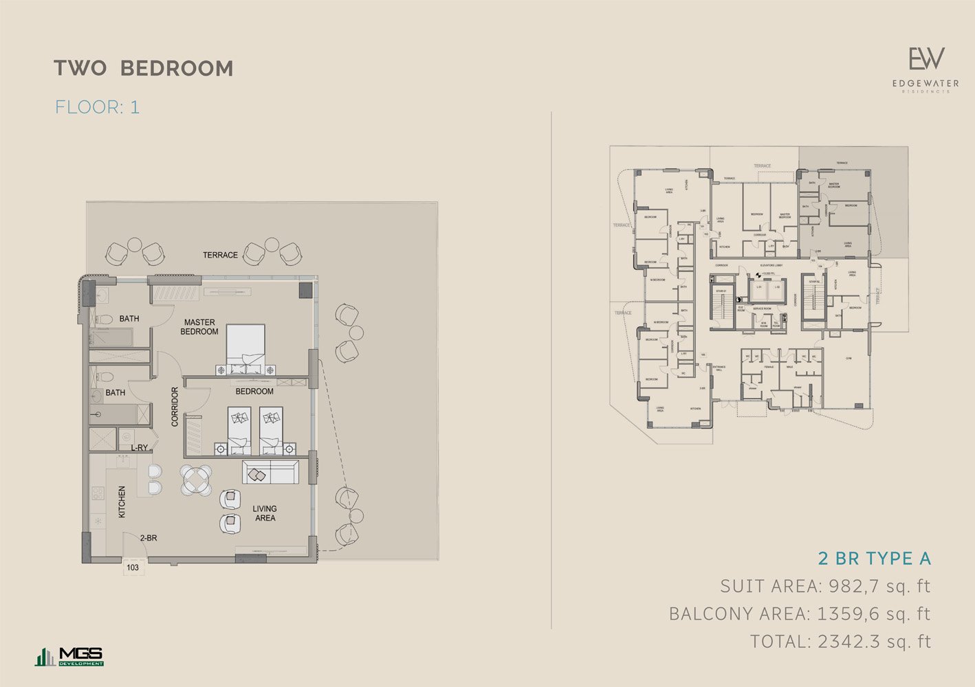 2 Bedroom floor plan