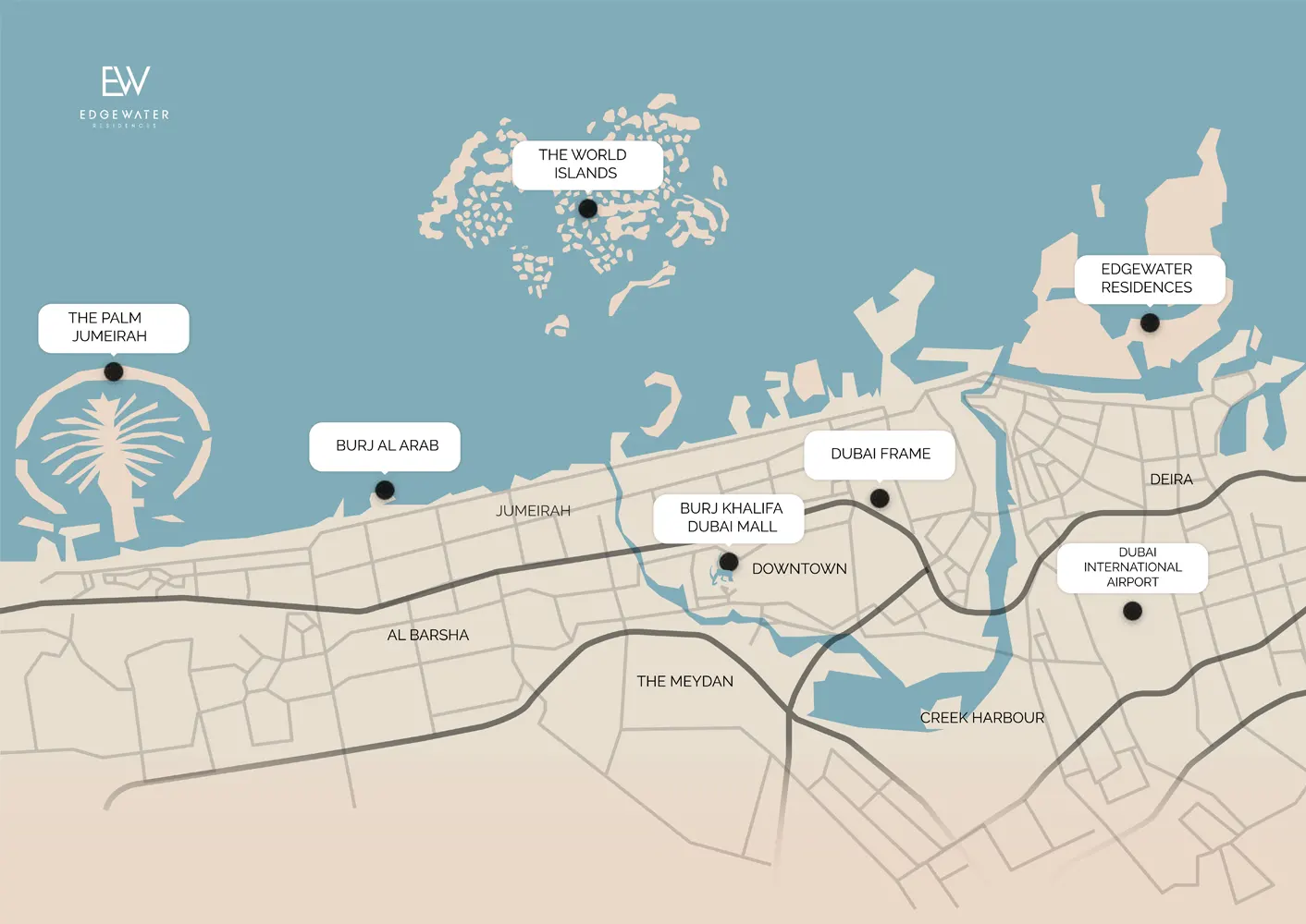Edgewater Residences location map