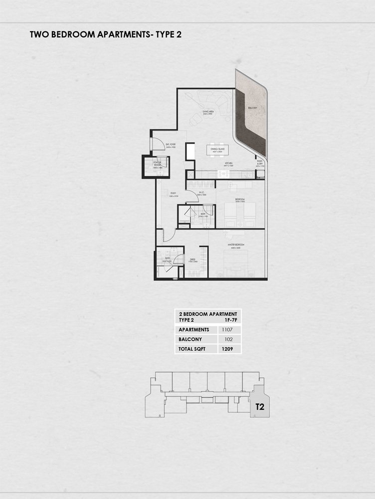 2 Bedroom floor plan