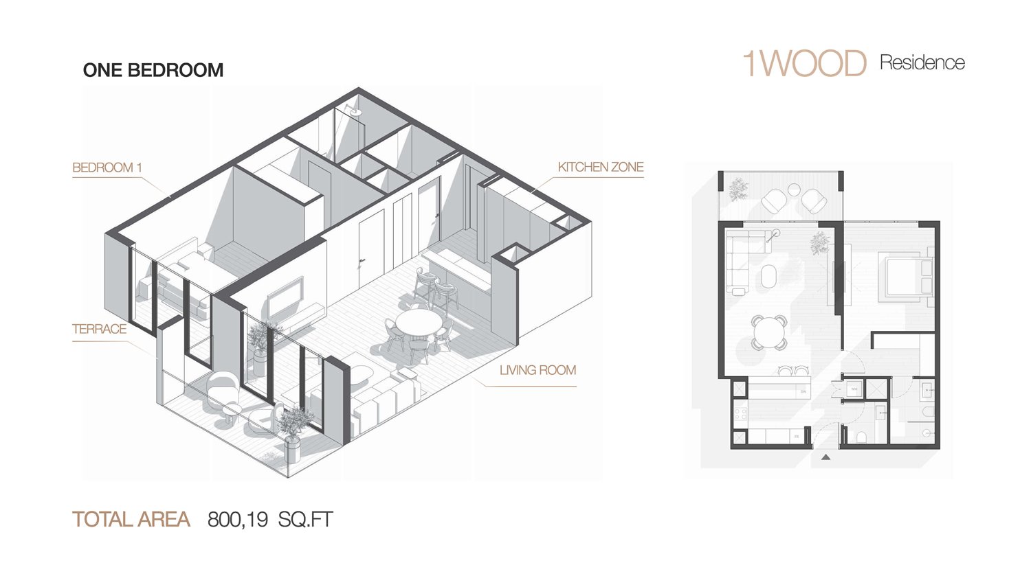 1 Bedroom floor plan