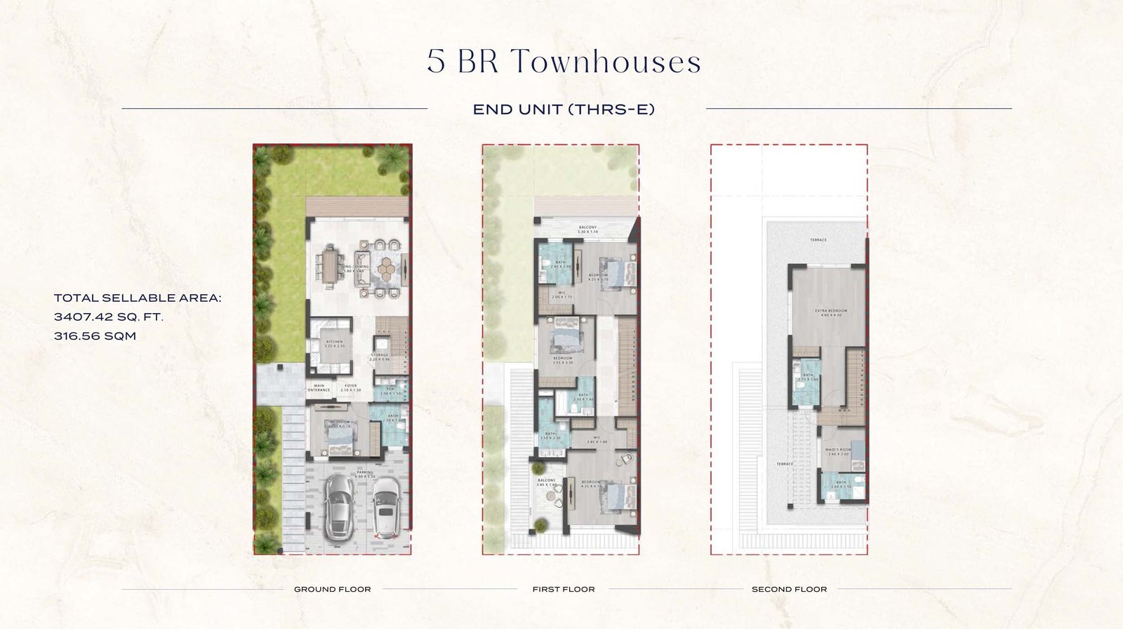 5 Bedrooms + Maid floor plan