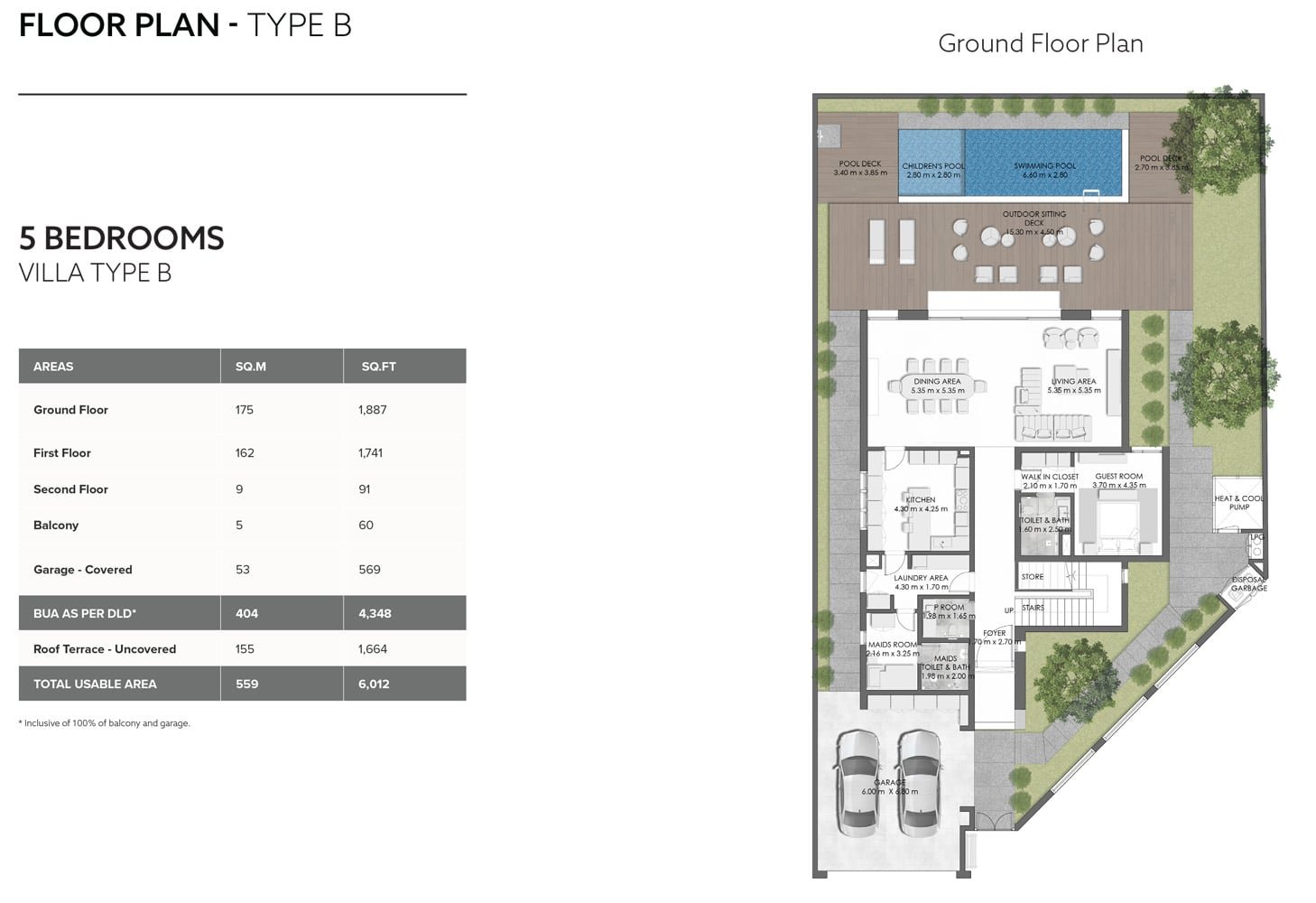 5 Bedrooms + Maid floor plan