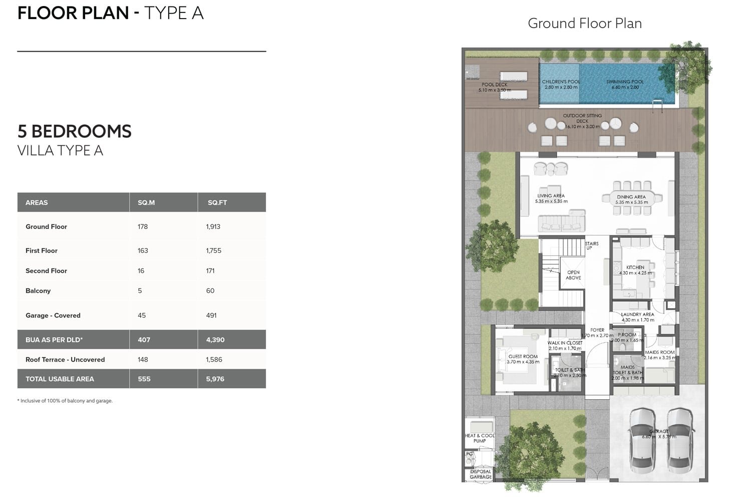 5 Bedrooms + Maid floor plan