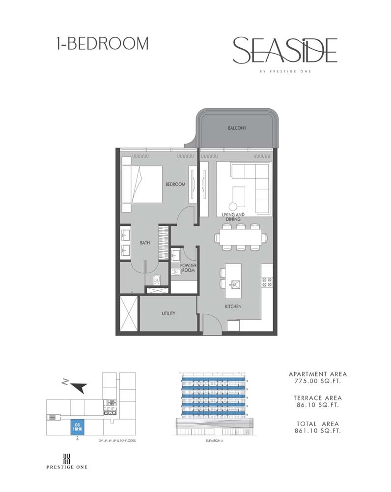 1 Bedroom floor plan