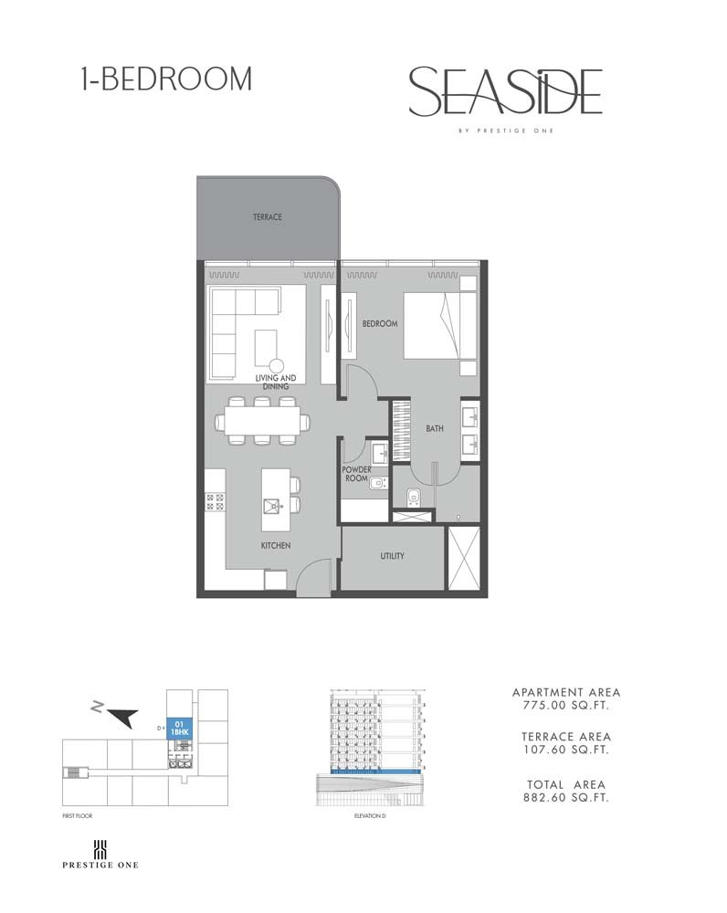 1 Bedroom floor plan