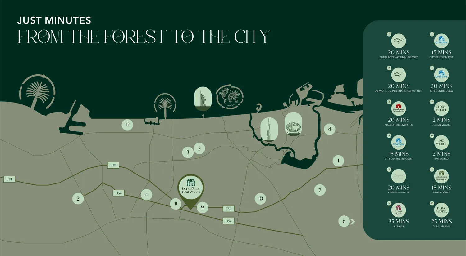 Ghaf Woods by Majid Al Futtaim location map