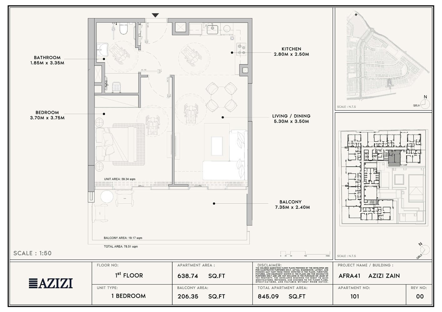 1 Bedroom floor plan