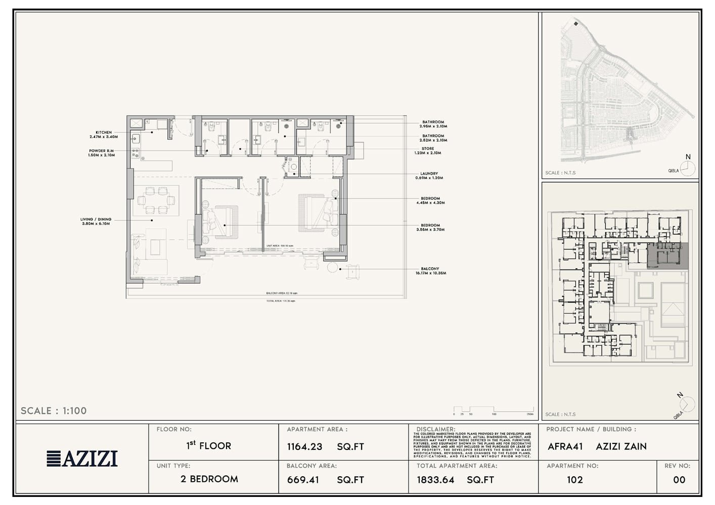 2 Bedrooms floor plan