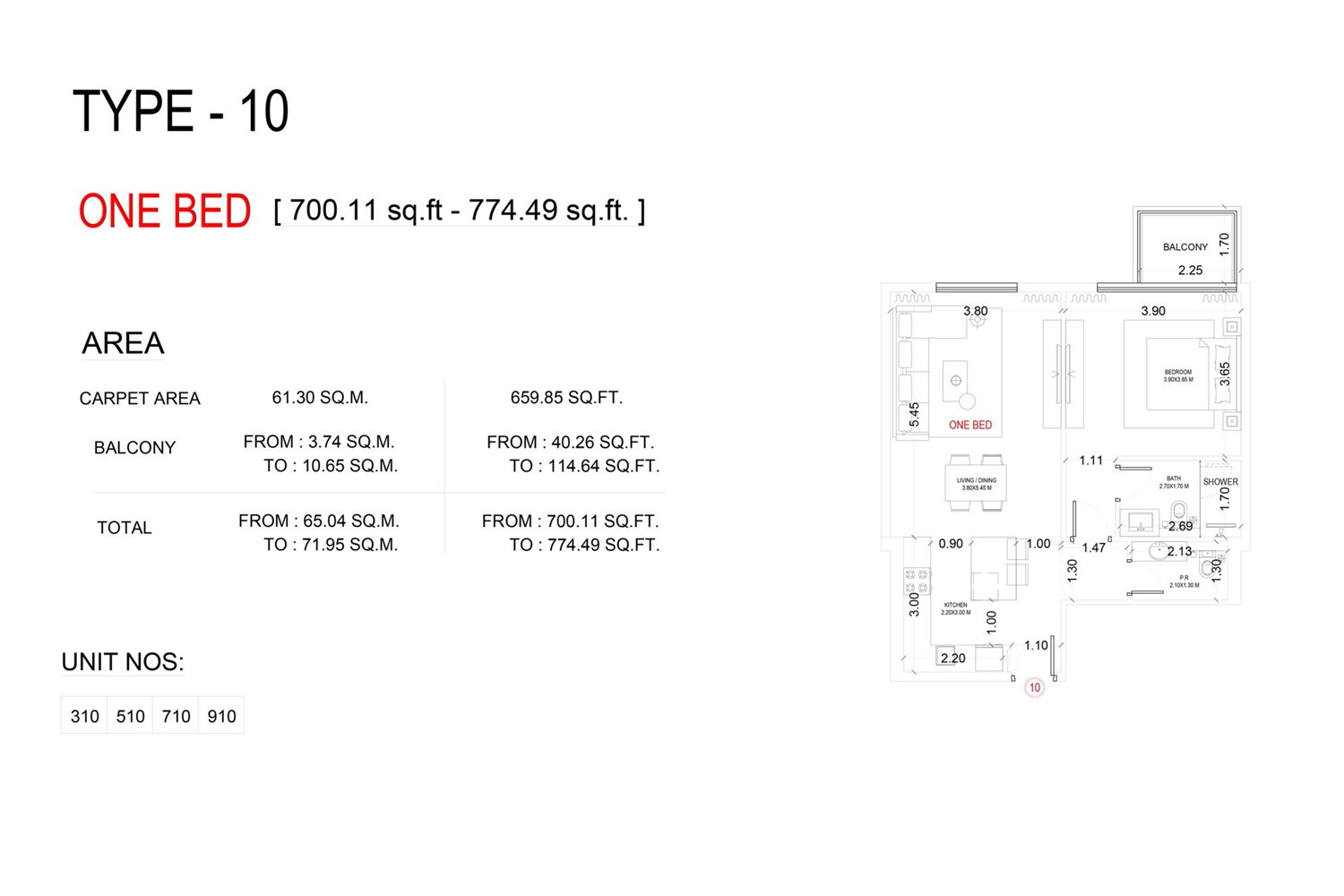 1 Bedroom floor plan