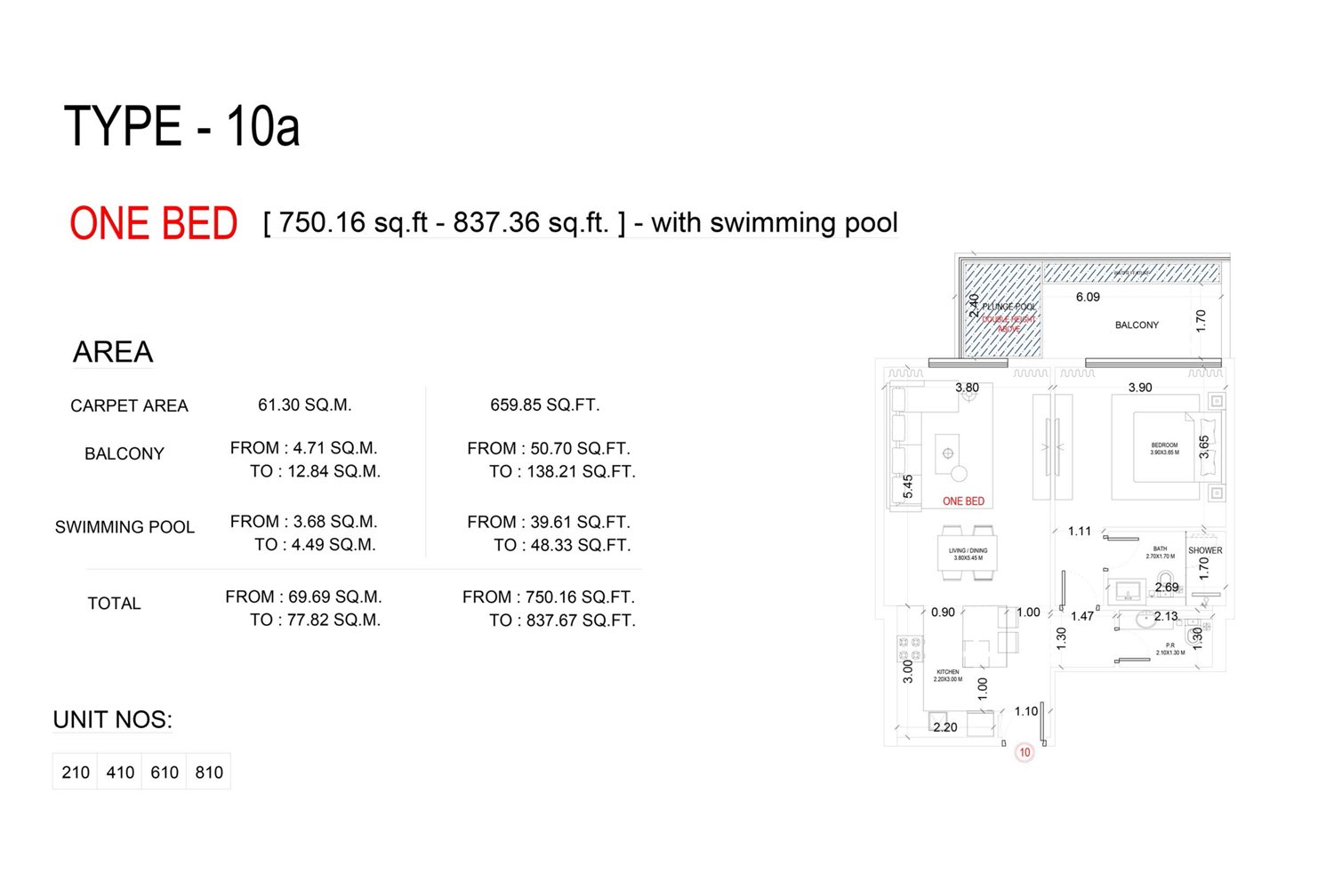 1 Bedroom floor plan