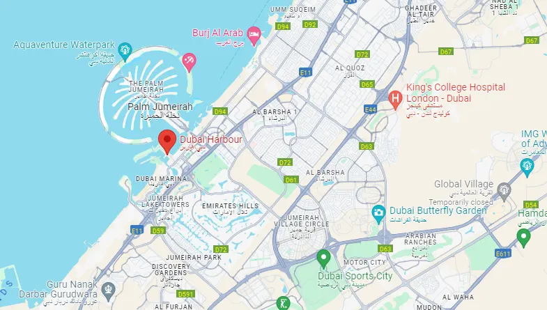 W Residences at Dubai Harbour location map