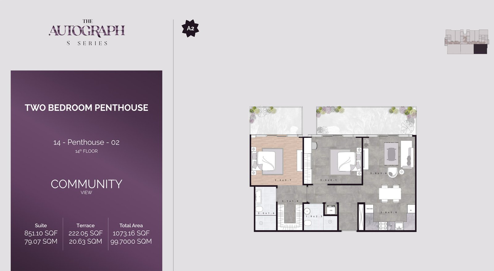 2 Bedroom floor plan