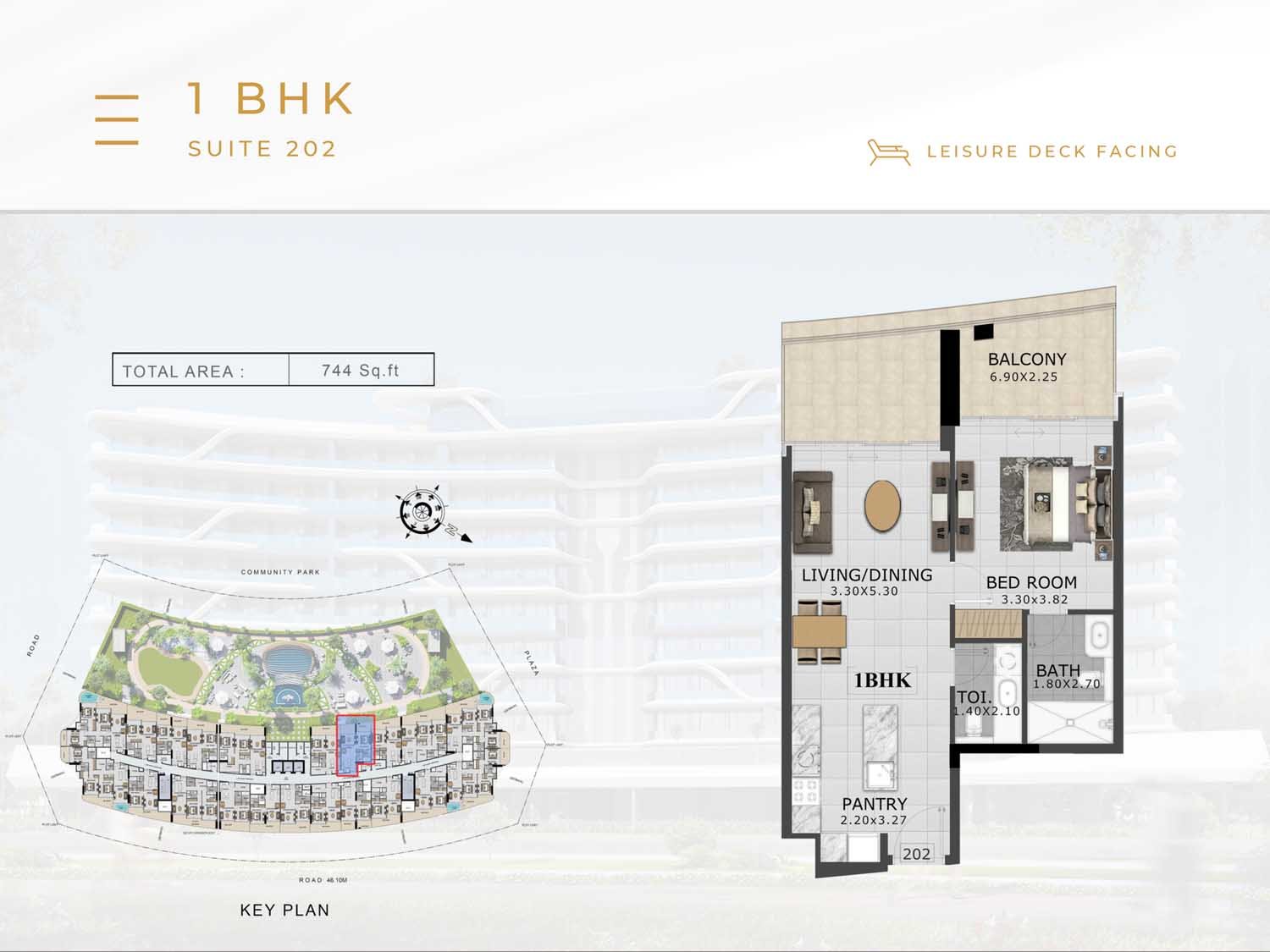 1 Bedroom floor plan