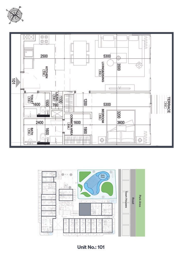1 Bedroom floor plan