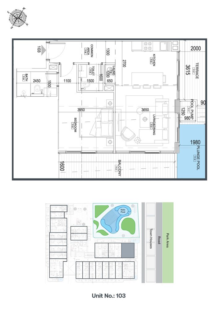 1 Bedroom floor plan