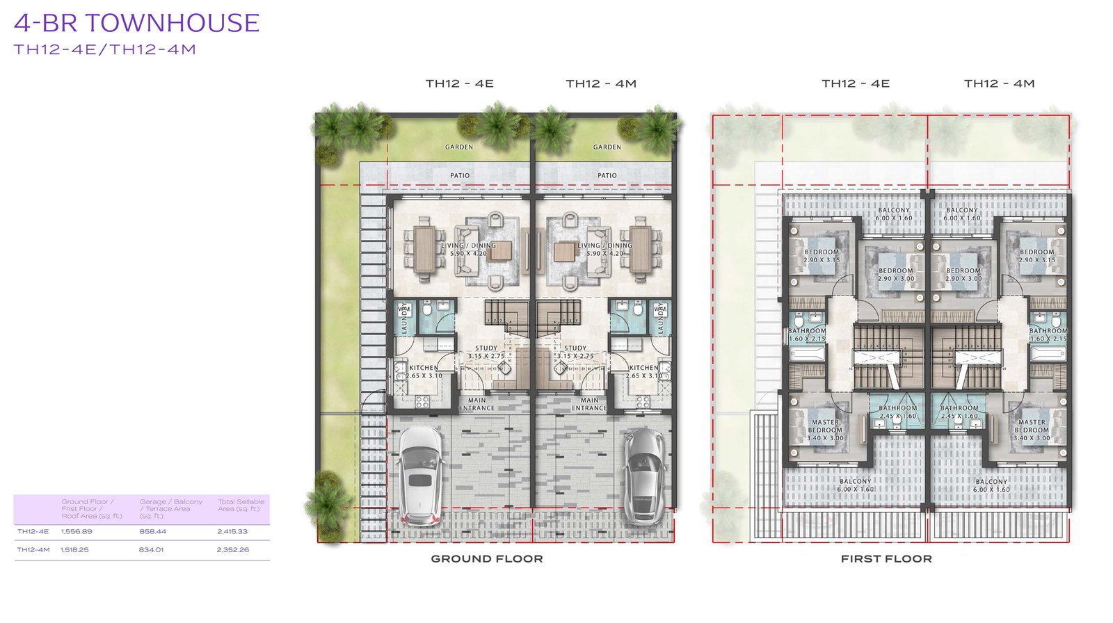 4 Bedrooms + Study floor plan