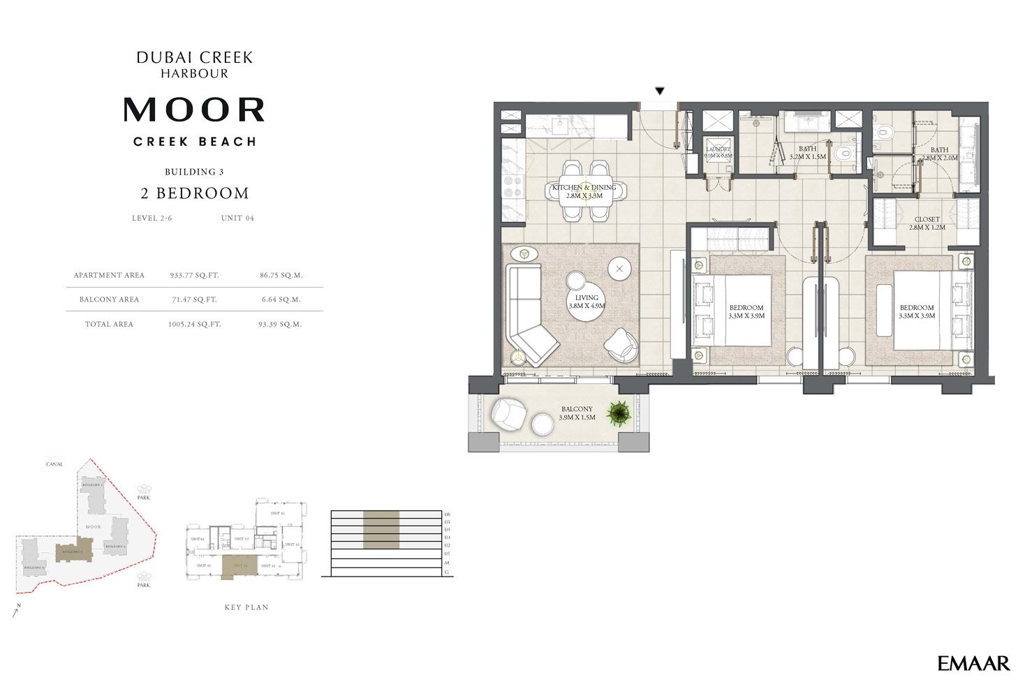 2 Bedrooms floor plan