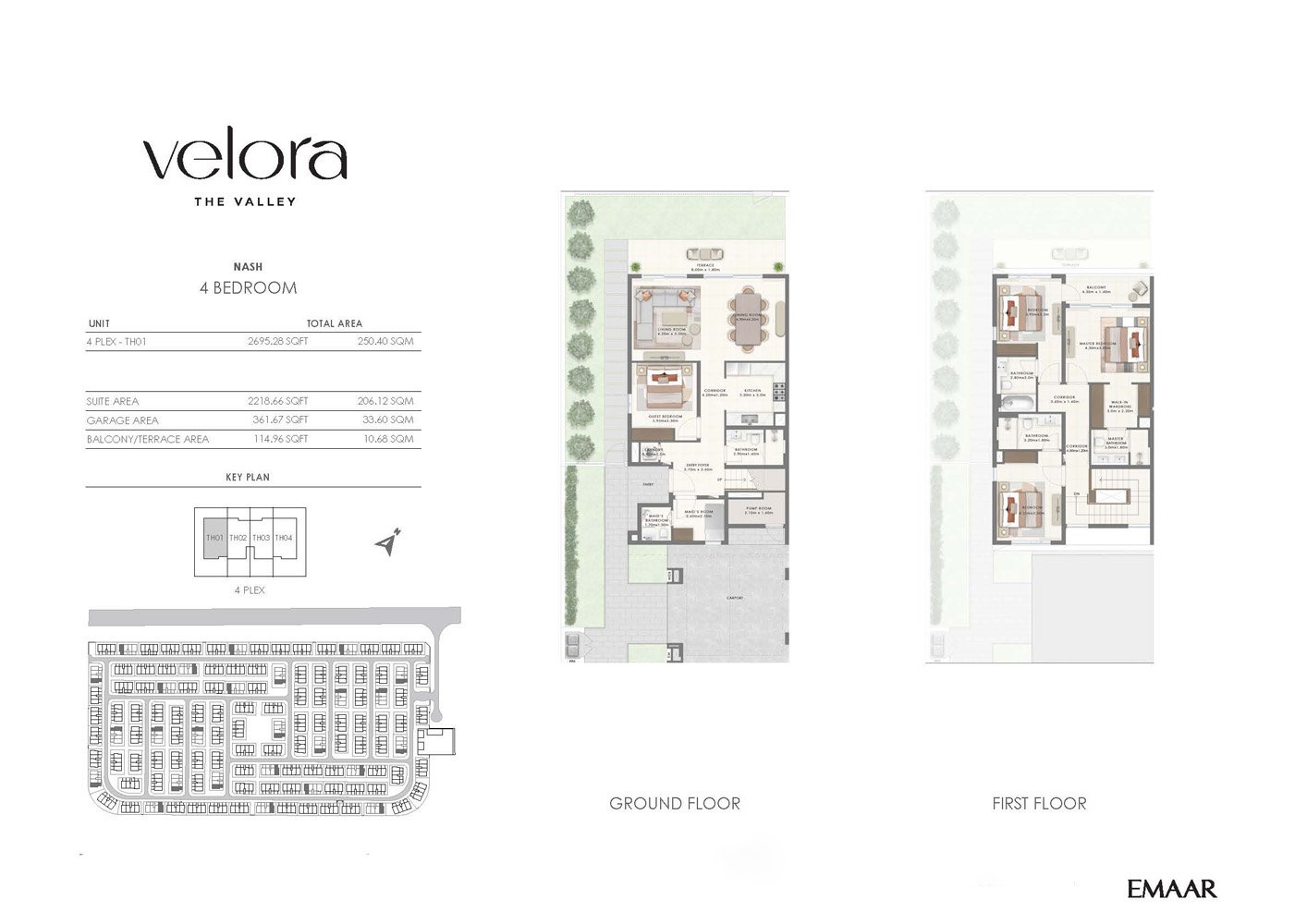4 Bedrooms + Maid floor plan