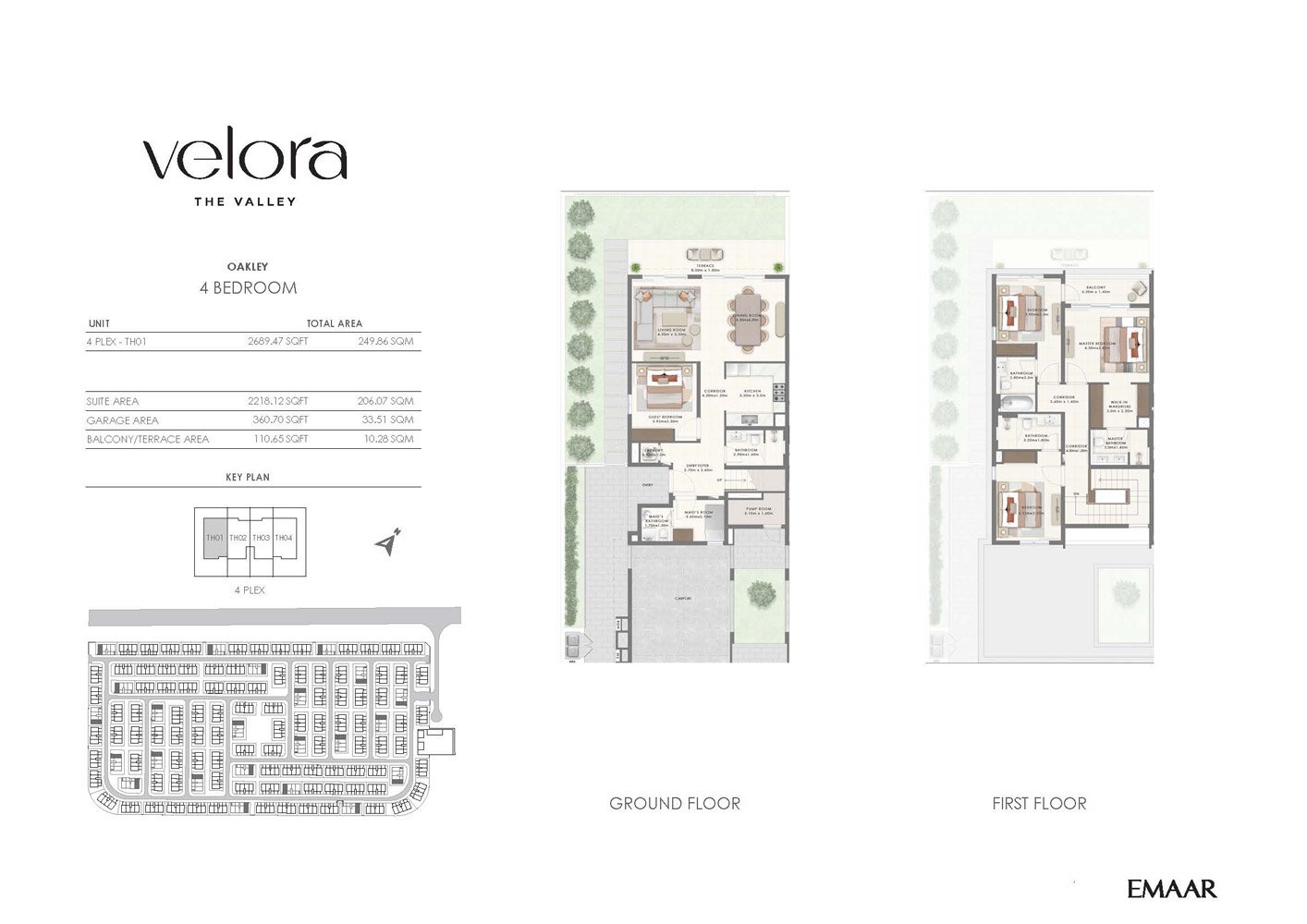 4 Bedrooms + Maid floor plan