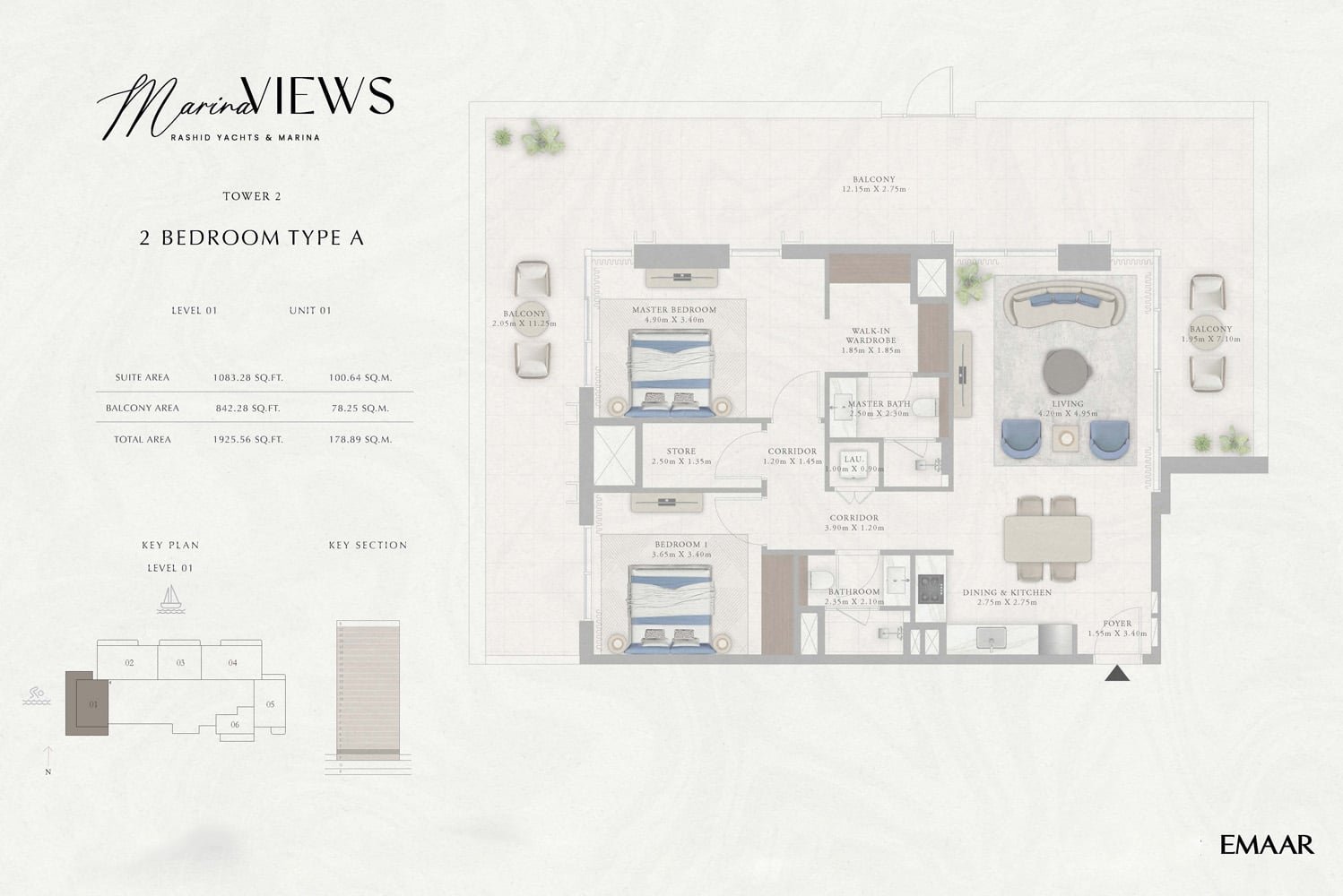 Emaar Marina Views Mina Rashid floor plan