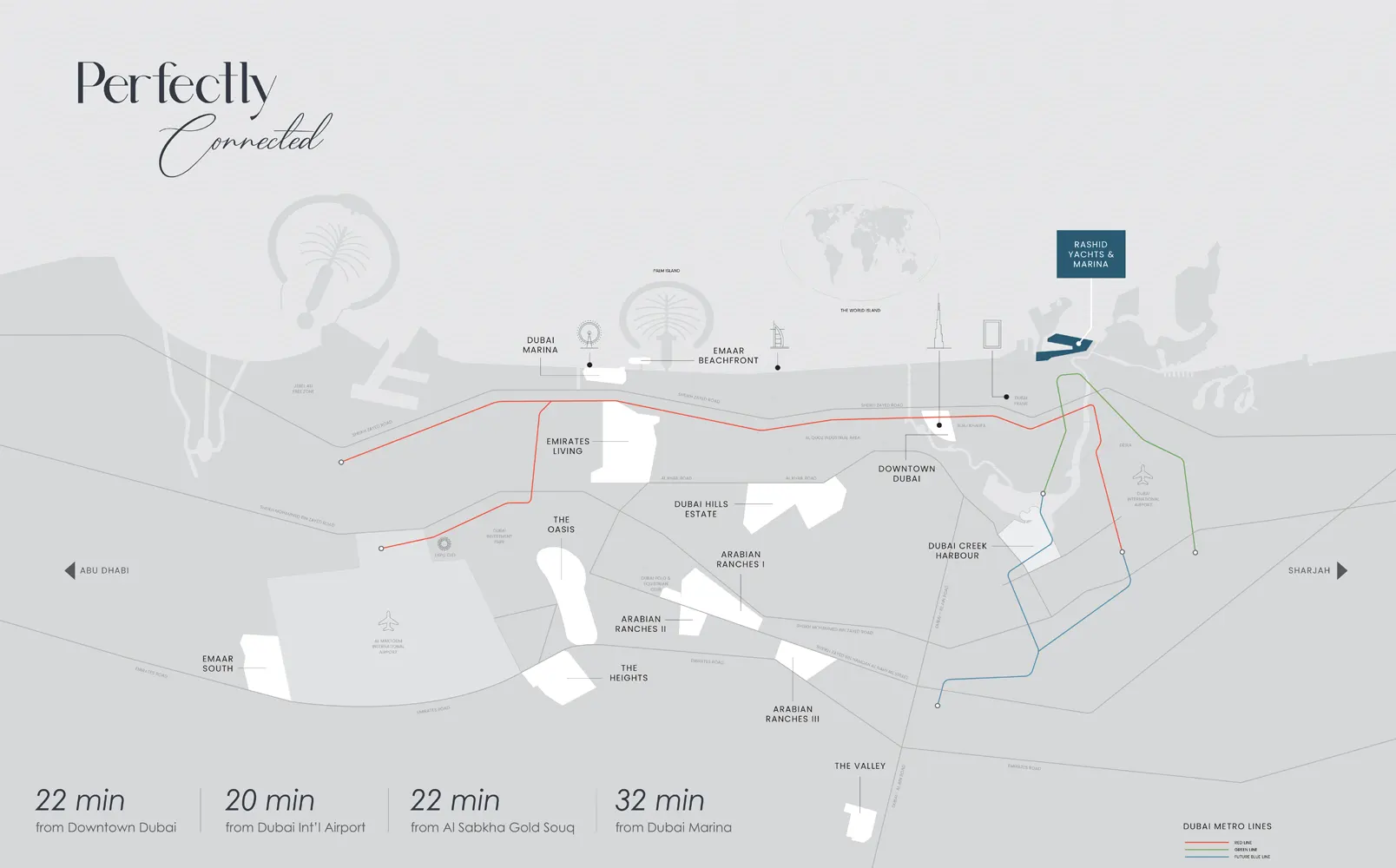 Emaar Marina Views Mina Rashid location map