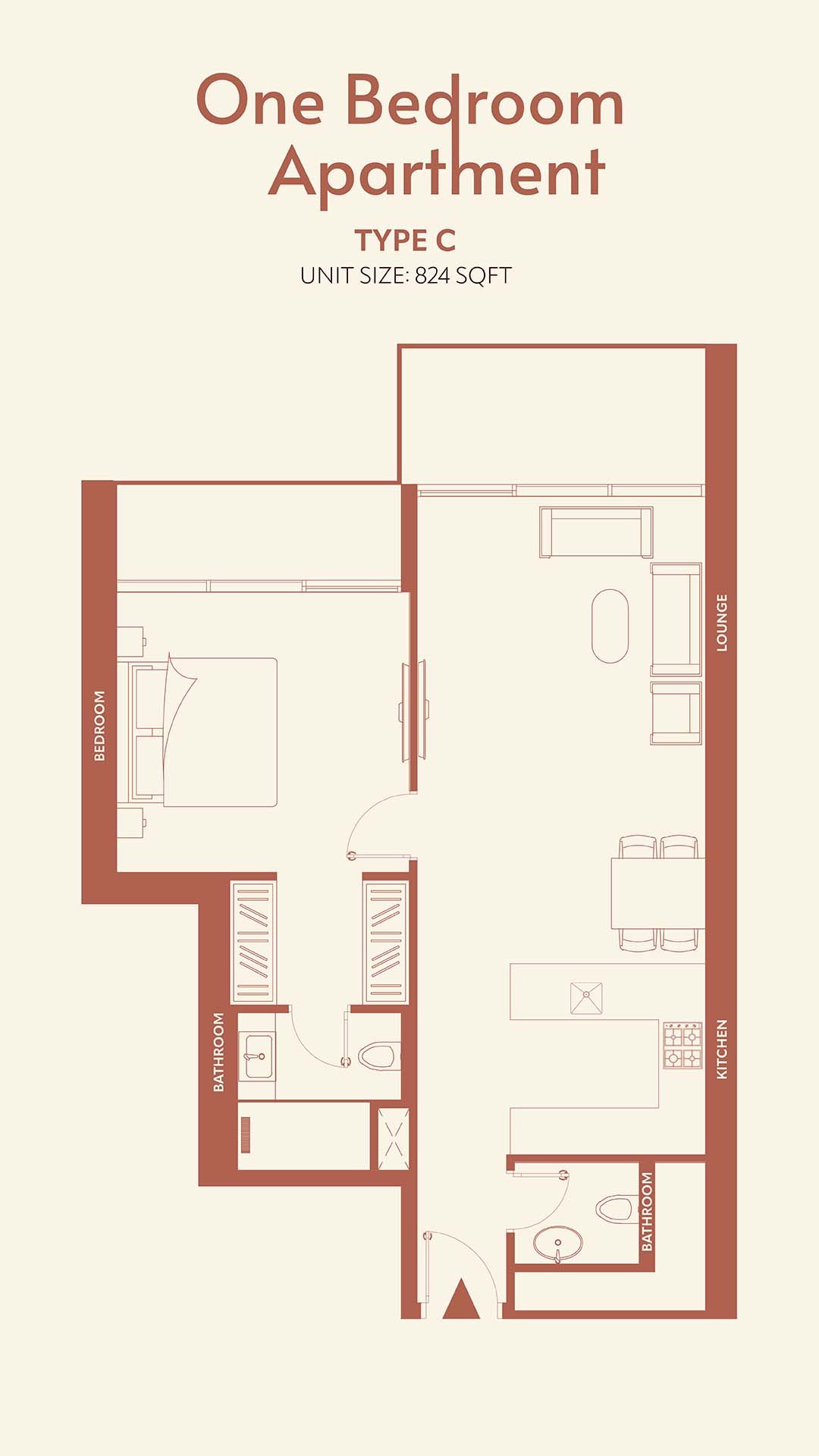 1 Bedroom floor plan