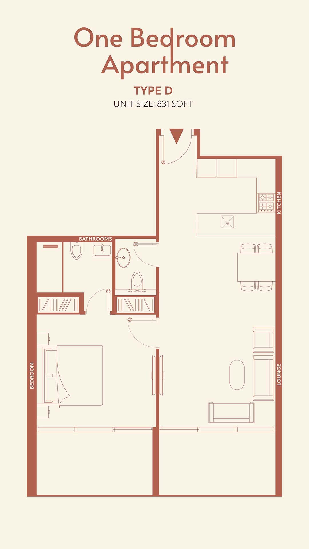 1 Bedroom floor plan