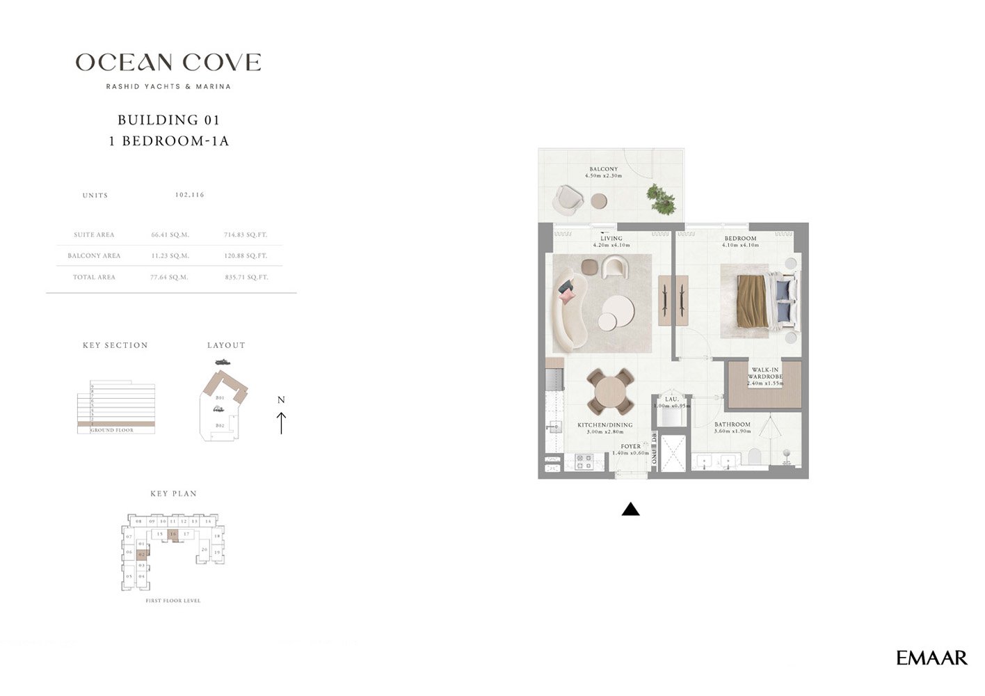1 Bedroom floor plan