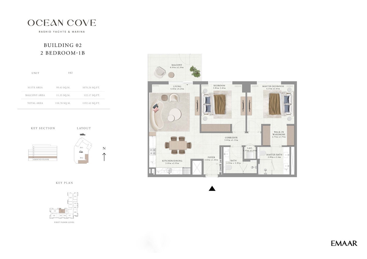2 Bedrooms floor plan