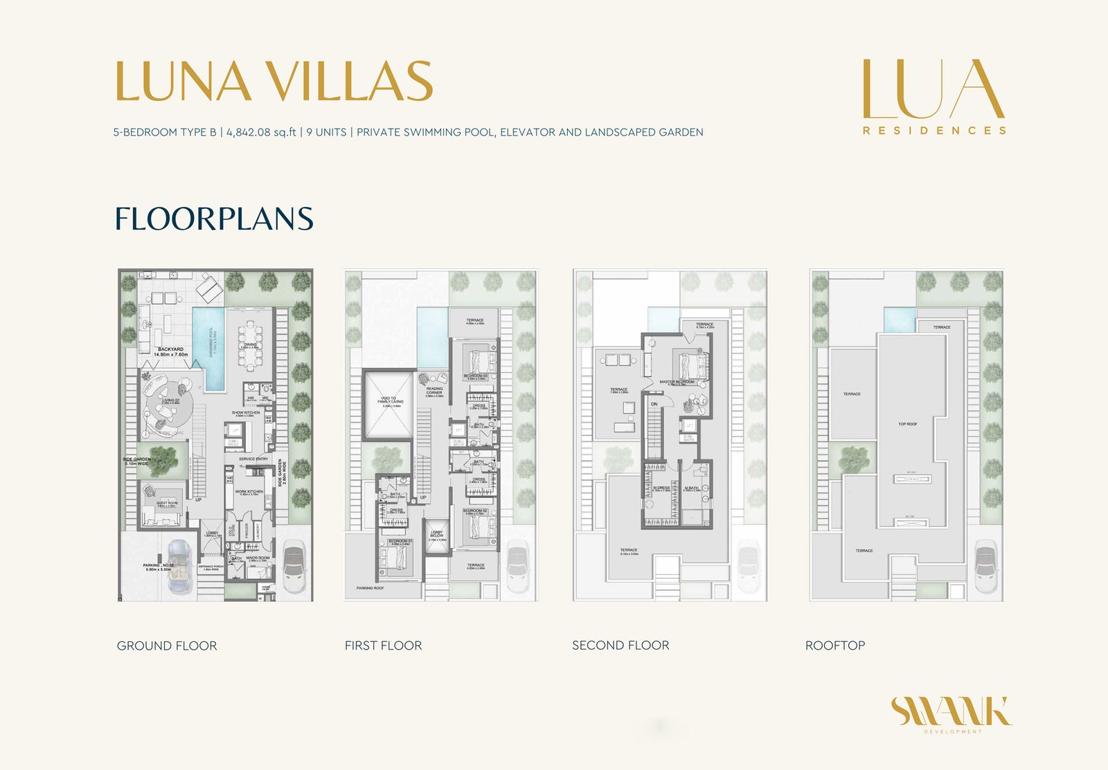 5 Bedrooms + Maid floor plan
