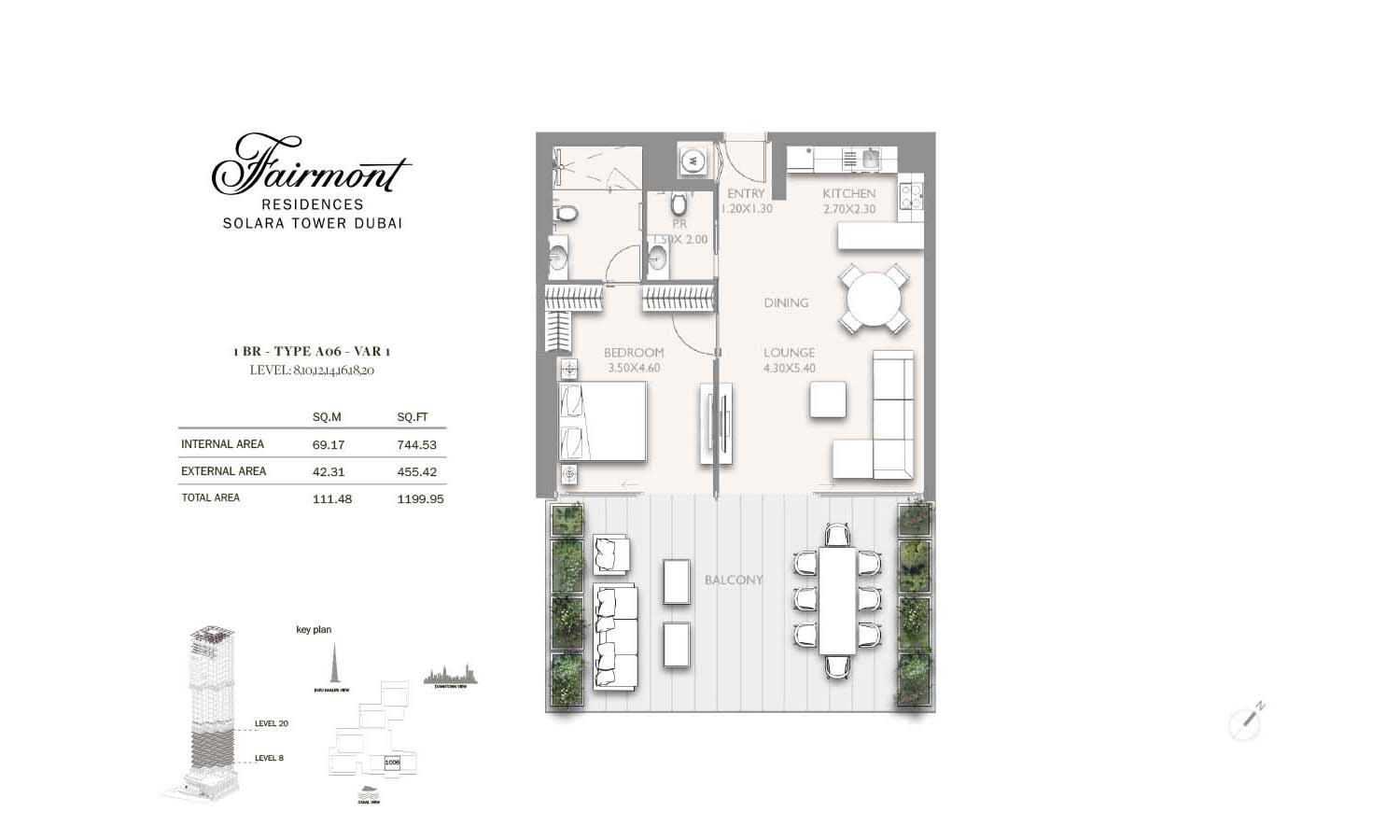 1 Bedroom floor plan