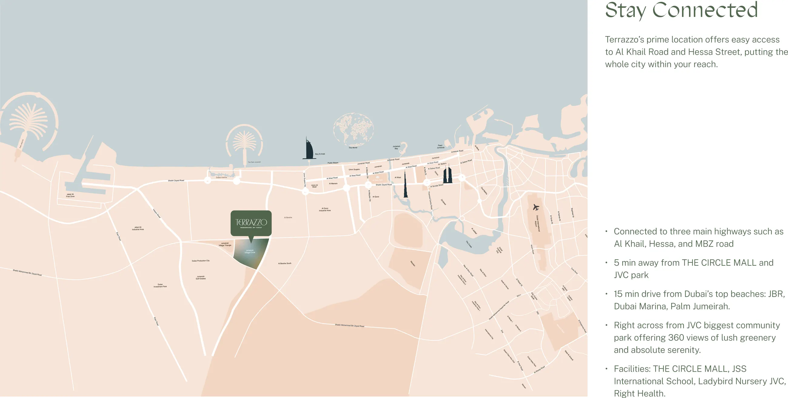 Terrazzo Residences at JVC location map
