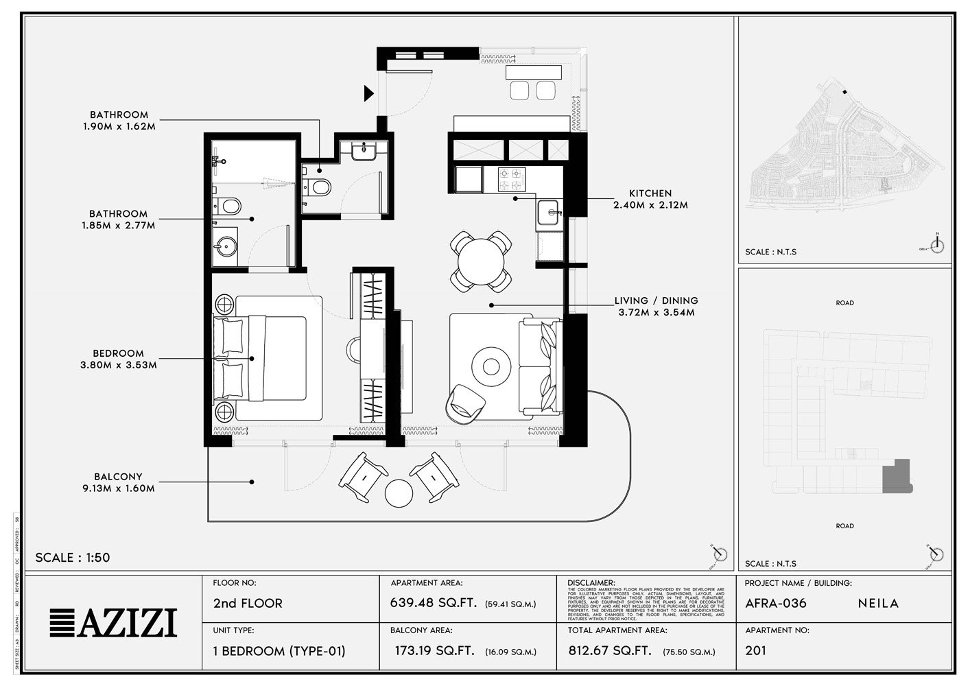 1 Bedroom floor plan