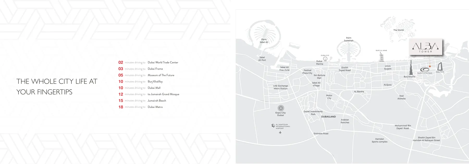 Alba Tower at Al Satwa location map