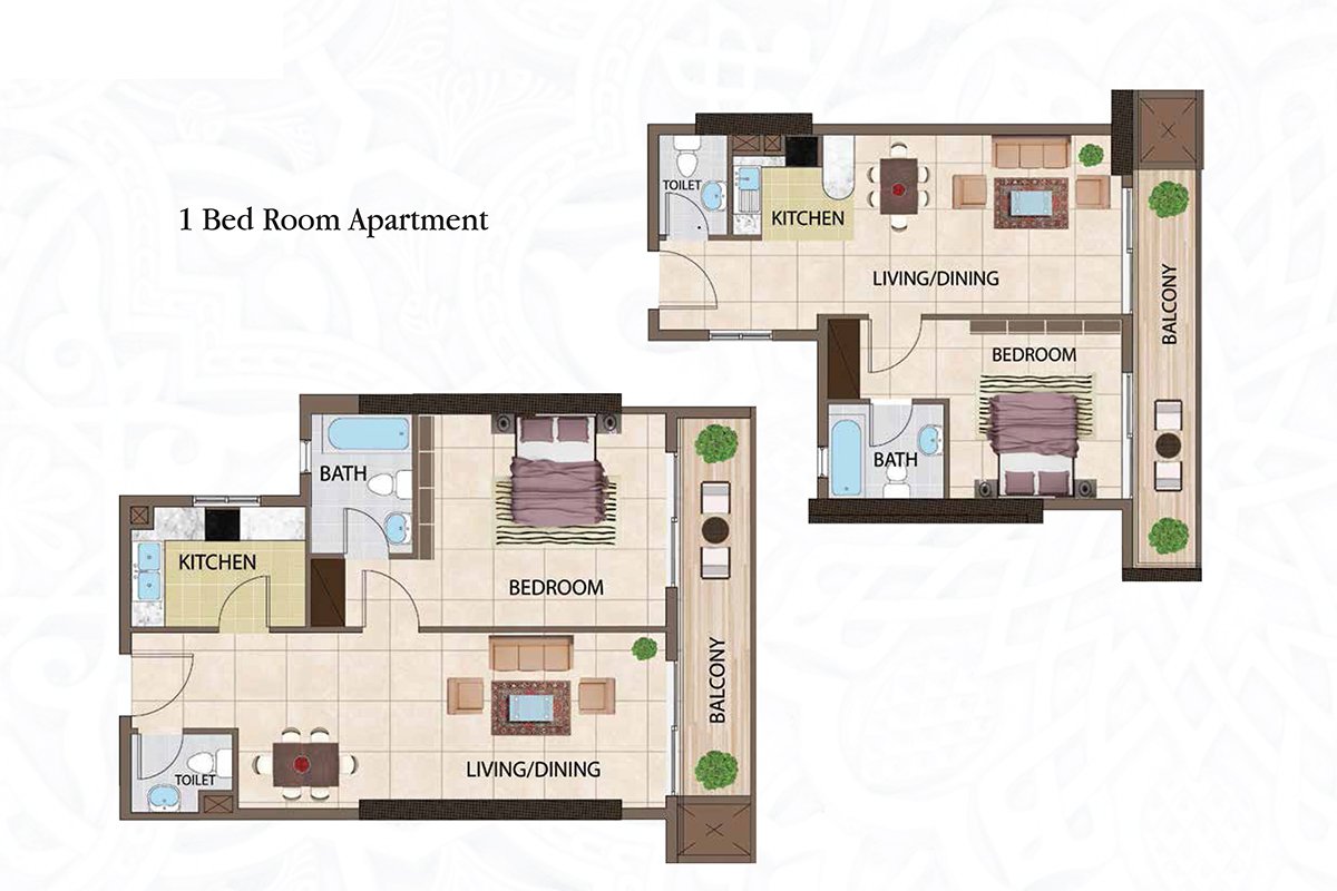 1 Bedroom floor plan