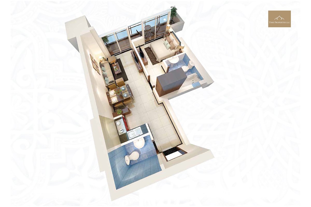 1 Bedroom floor plan