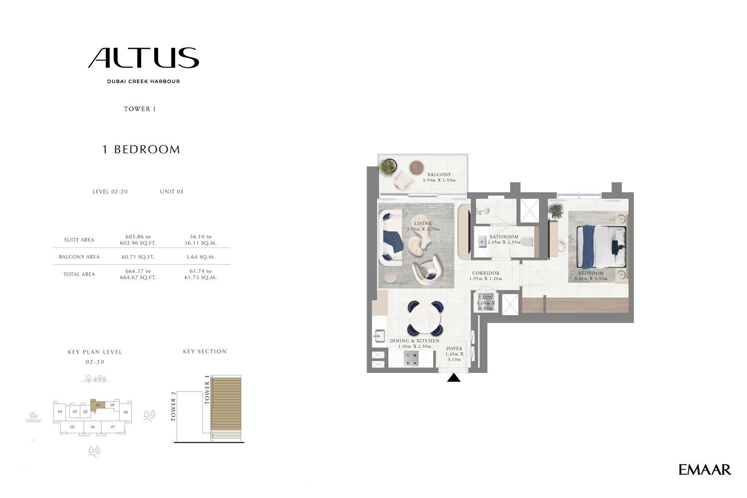 1 Bedroom floor plan