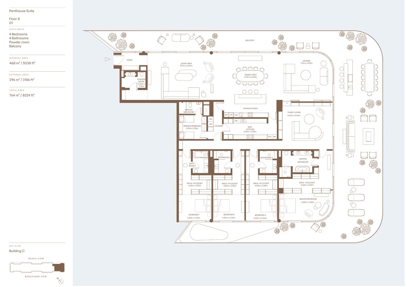 4 Bedrooms + Maid floor plan