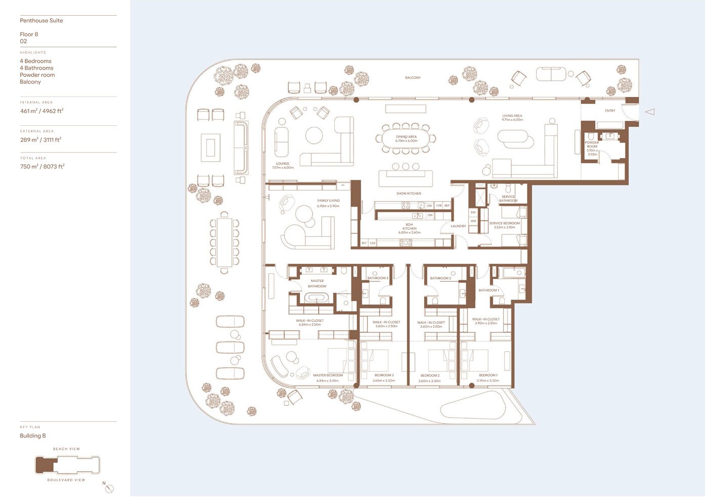 4 Bedrooms + Maid floor plan