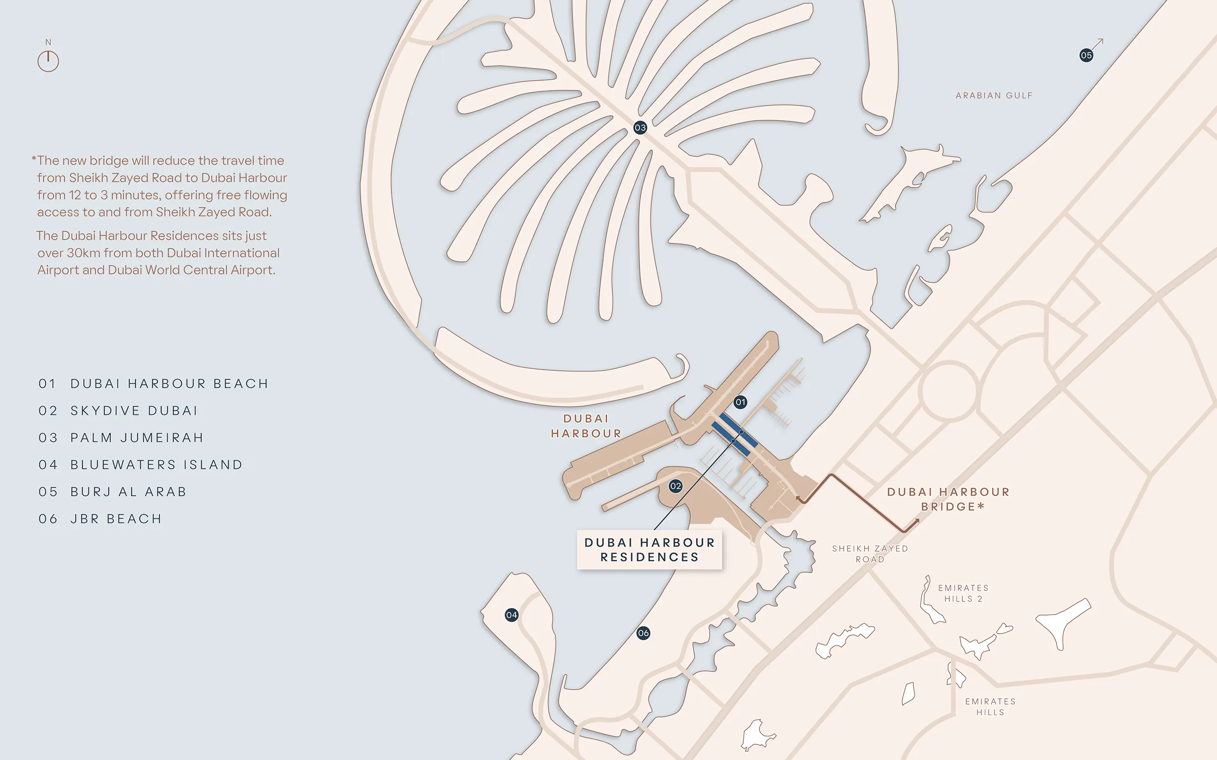 Dubai Harbour Residences location map