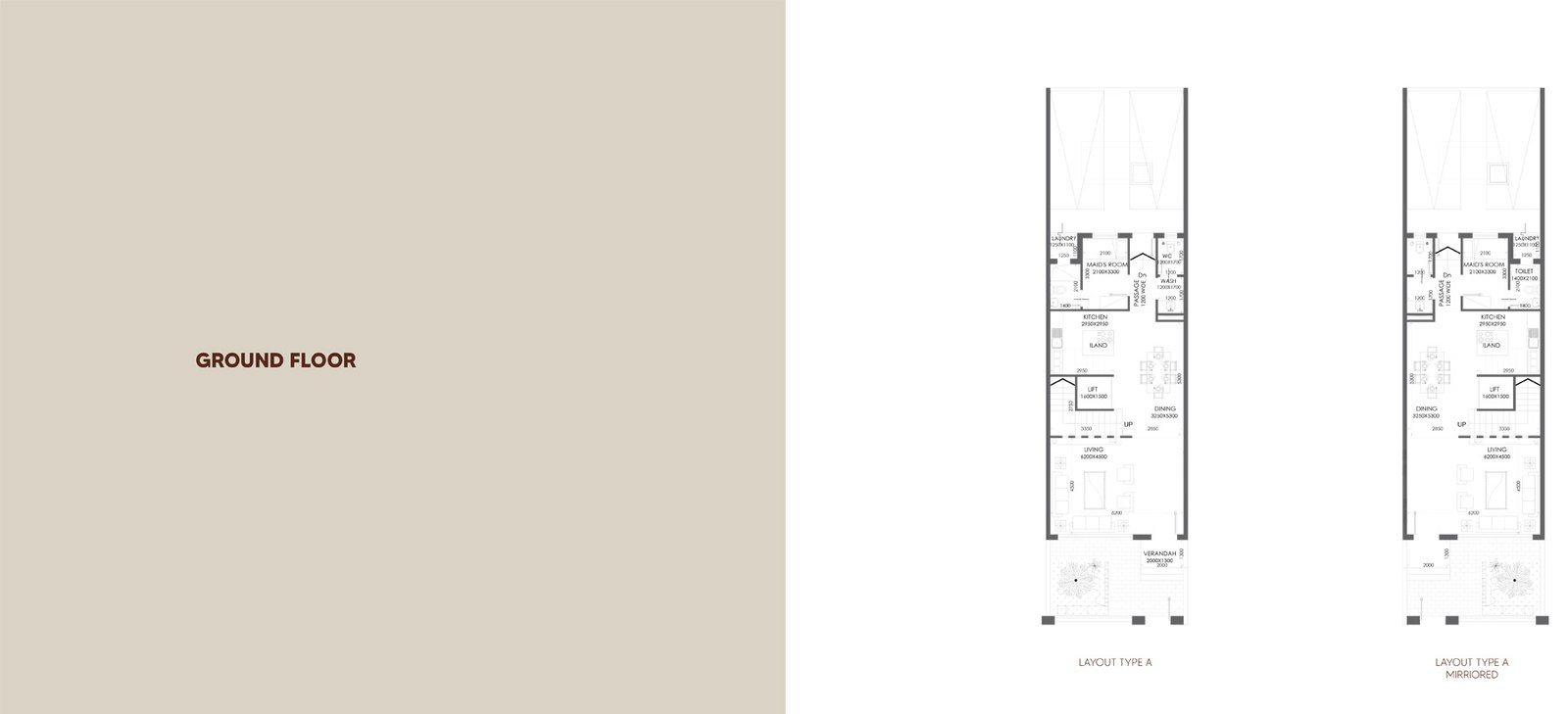 3 Bedrooms + Maid floor plan