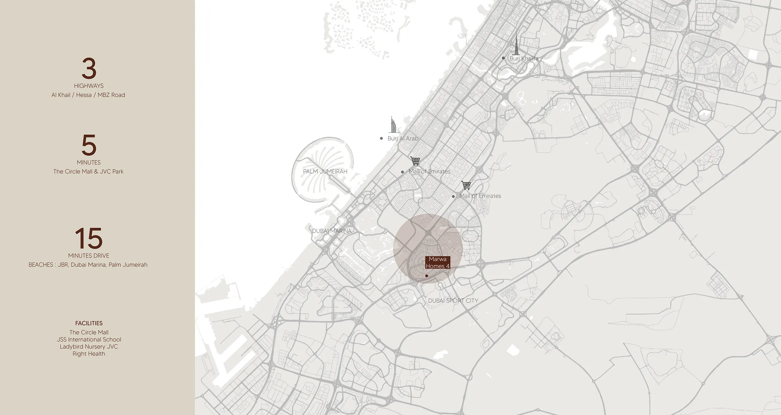 Marwa Homes 4 at JVC location map