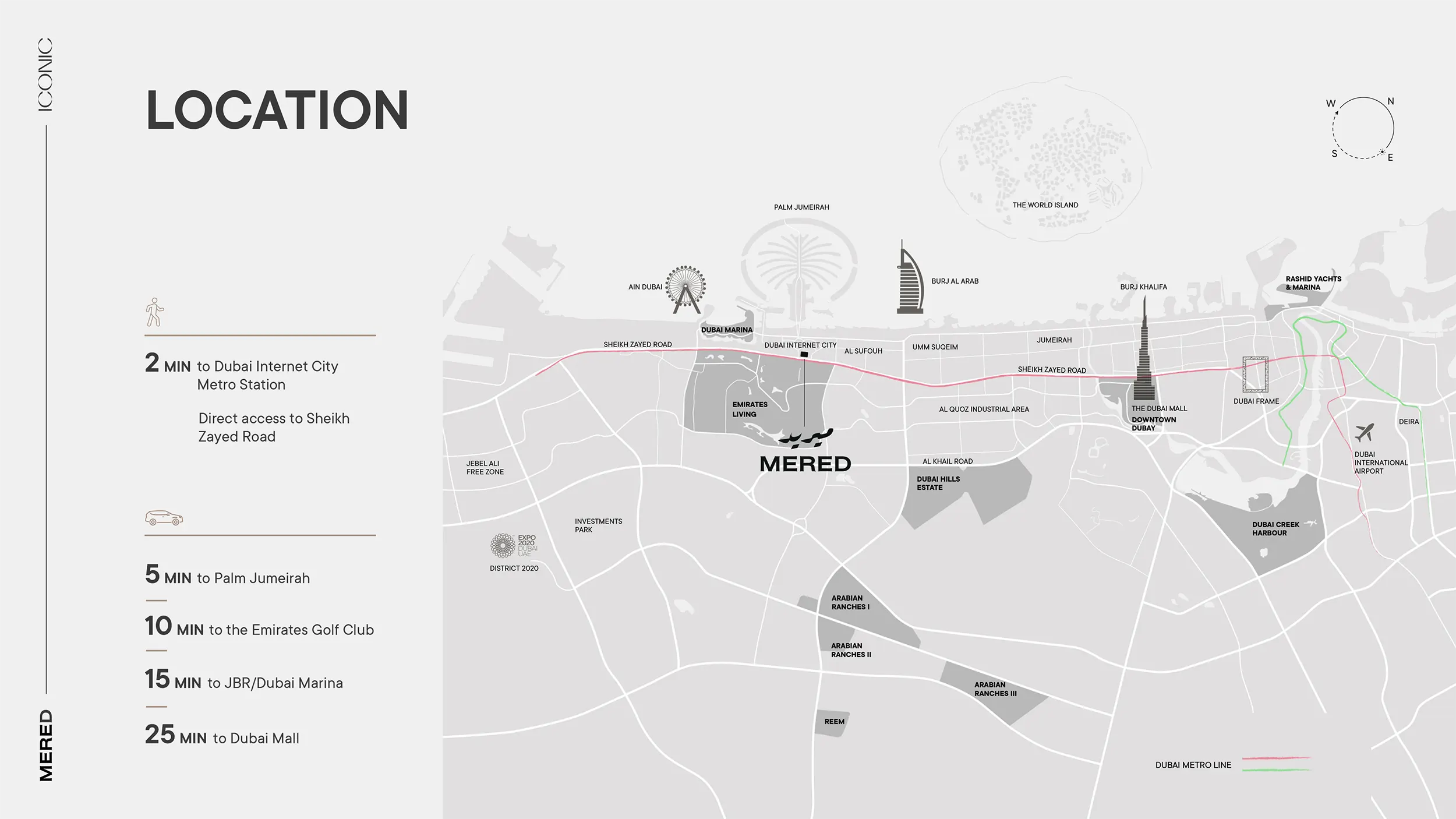 Mered Iconic Tower location map